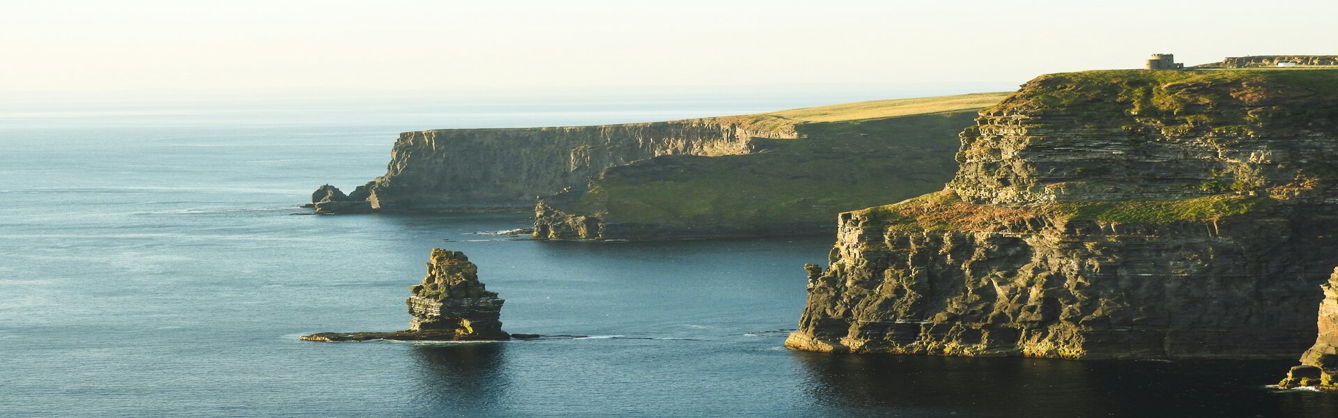 Sea on cliffside