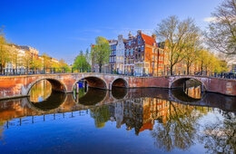 River flowing under bridge