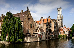 Dutch waterways with old architecture