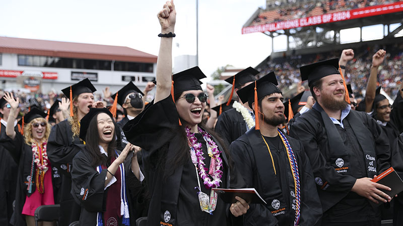 New OSU graduates celebrating