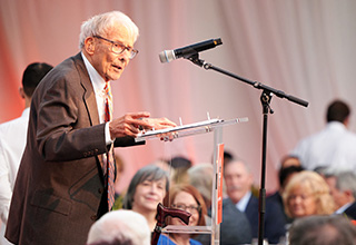 John Byrne speaks at the OSU Foundation 75th anniversary celebration, 2023