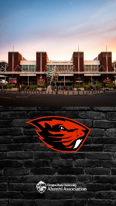 Student Running with Flag on OSU football field Mobile Wallpaper