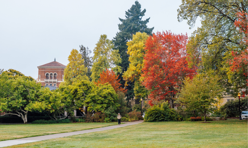 The Memorial Union Quad in the fall.