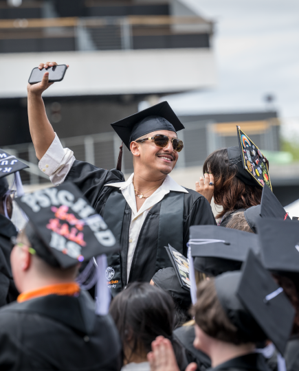 OSU students celebrating commencement