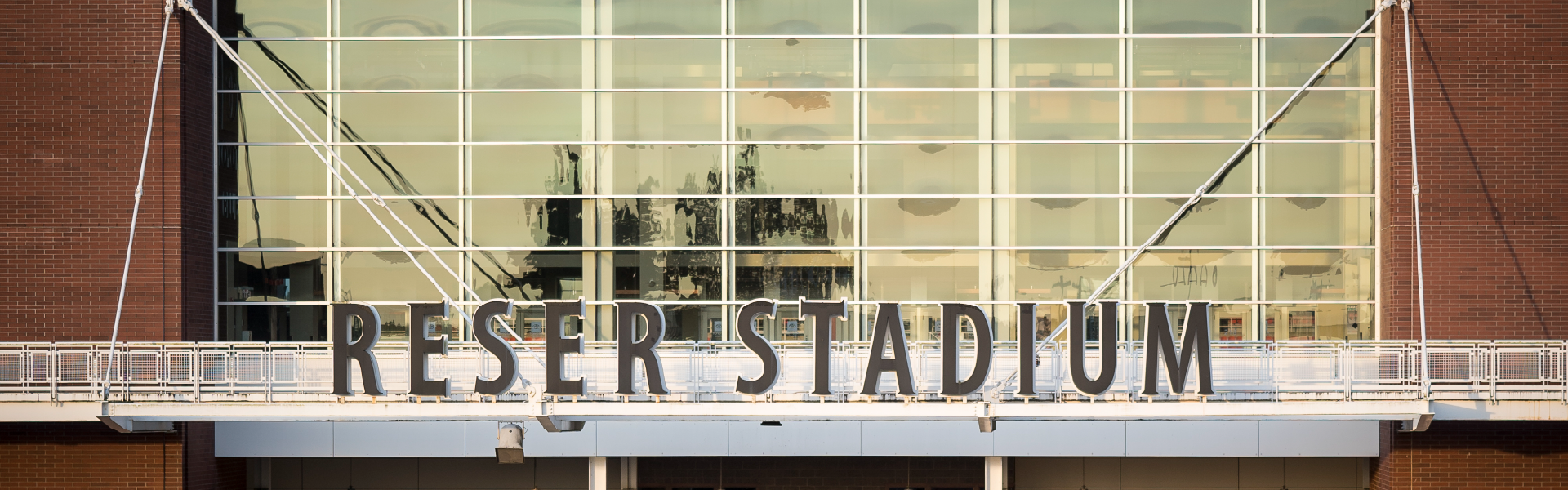 Photo of the front of Reser Stadium