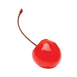 A photo of a maraschino cherry